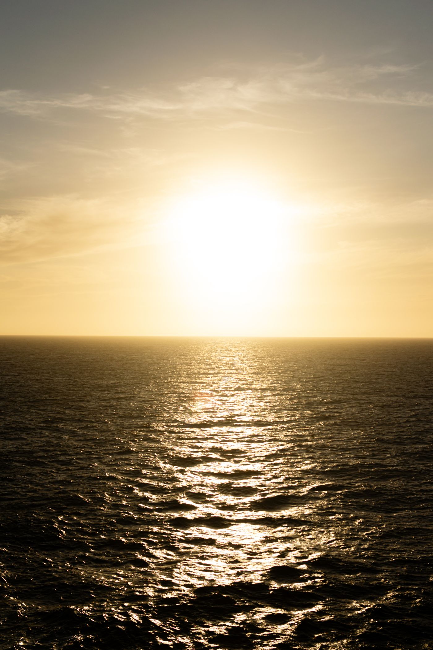 Warm watercolour seascape at sunset